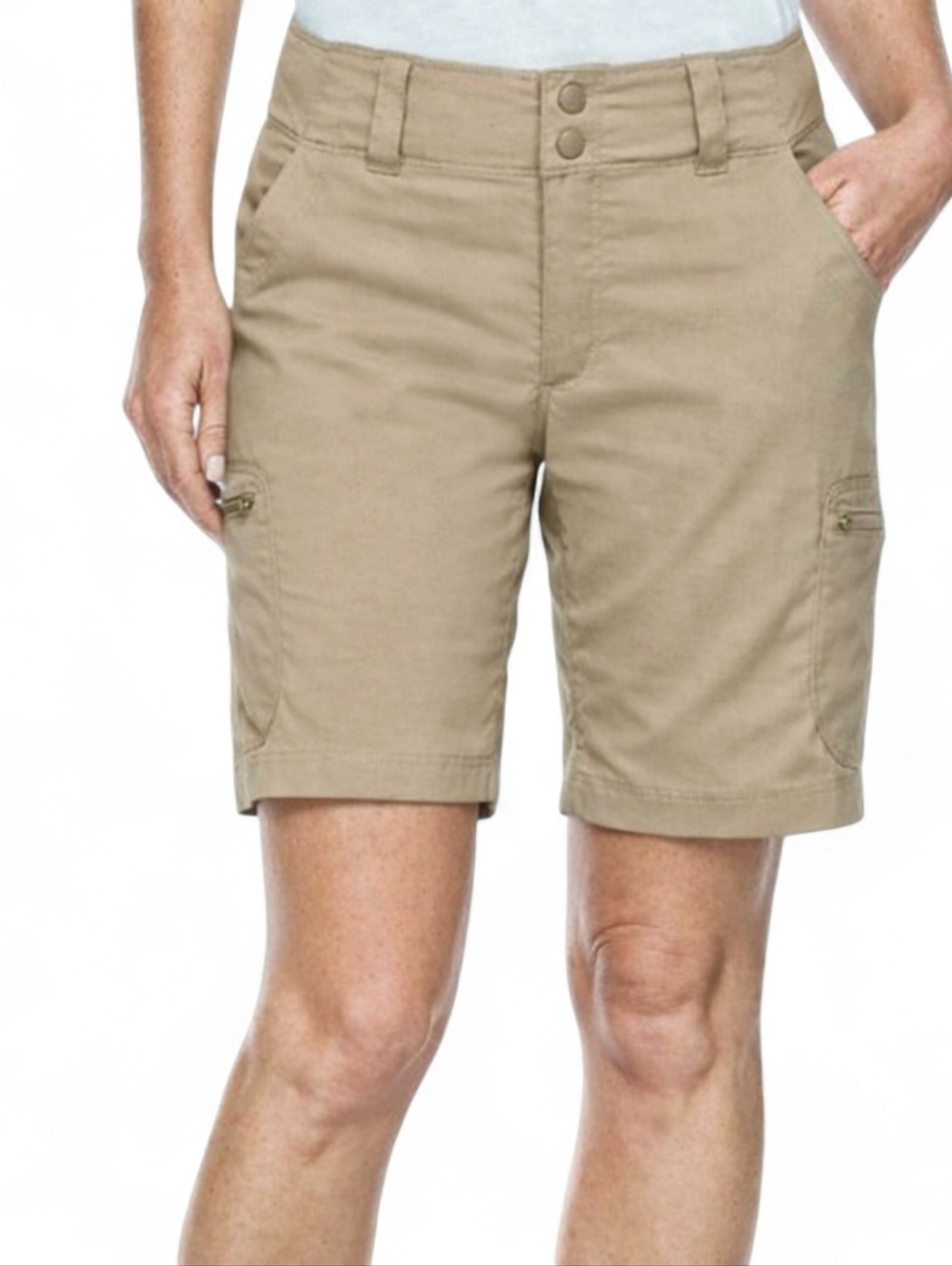 LL BEAN Hiking Cargo Shorts Nylon Sand Tan 8” 16